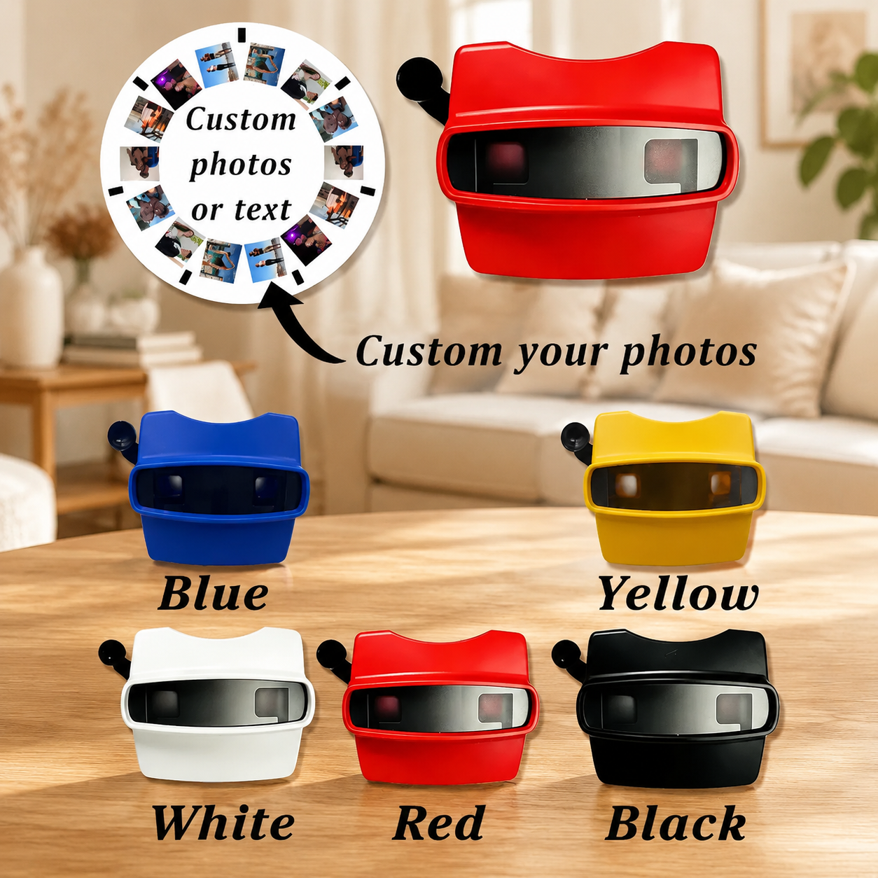 Personalized Photo Reel Viewer with 7 Custom Photos – Anniversary, Wedding & Couples Gift