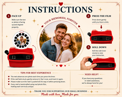 Personalized Photo Viewer with Custom Real Film Reel – A Story You Can Hold