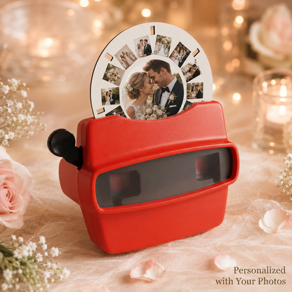 Personalized Retro Photo Viewer – Custom 7 Photo Reel Gift for Couples and Weddings