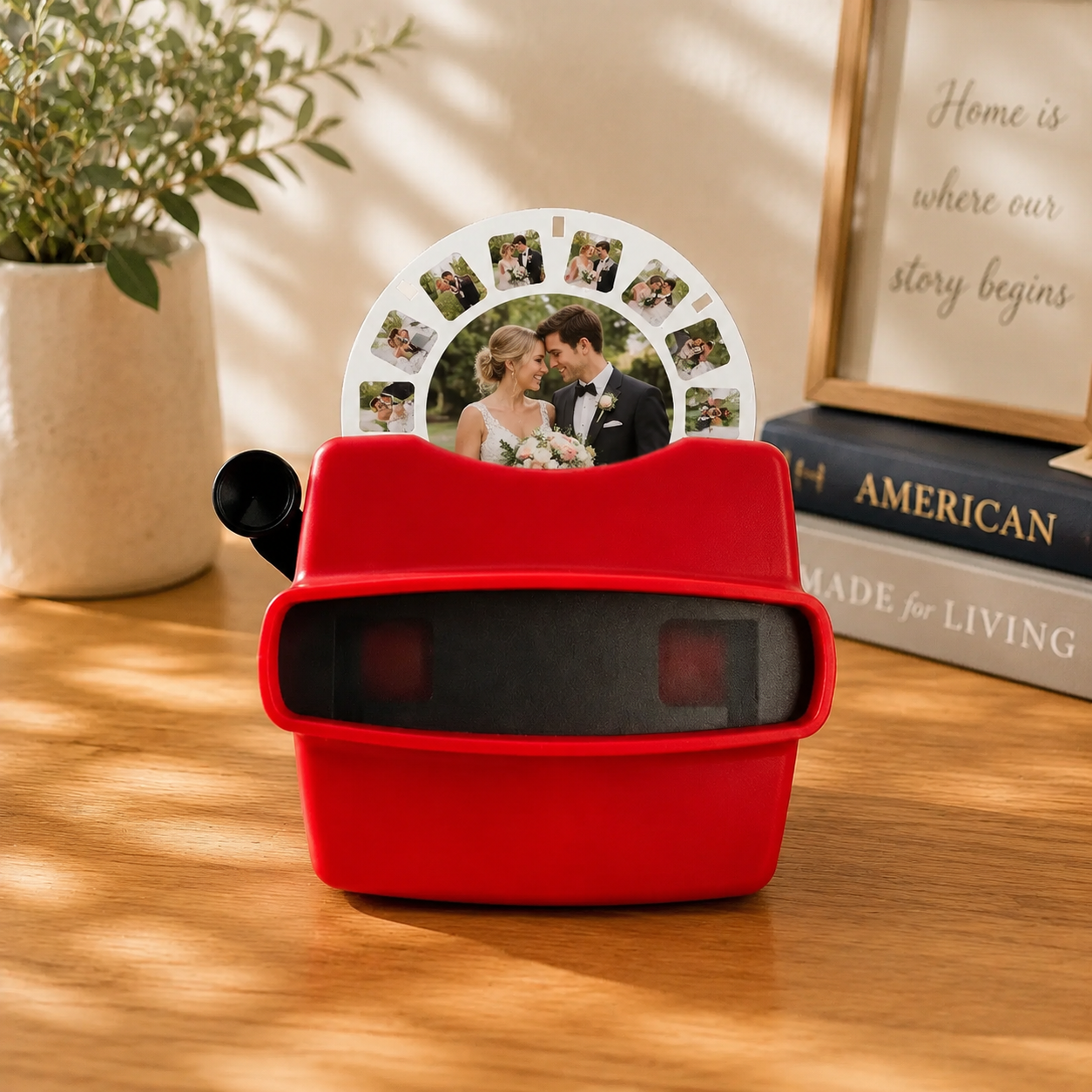 Personalized Photo Reel Viewer with 7 Custom Photos – Anniversary, Wedding & Couples Gift
