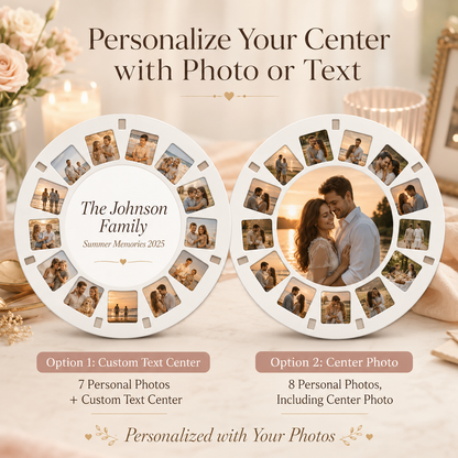 Personalized Retro Photo Viewer – Custom 7 Photo Reel Gift for Couples and Weddings