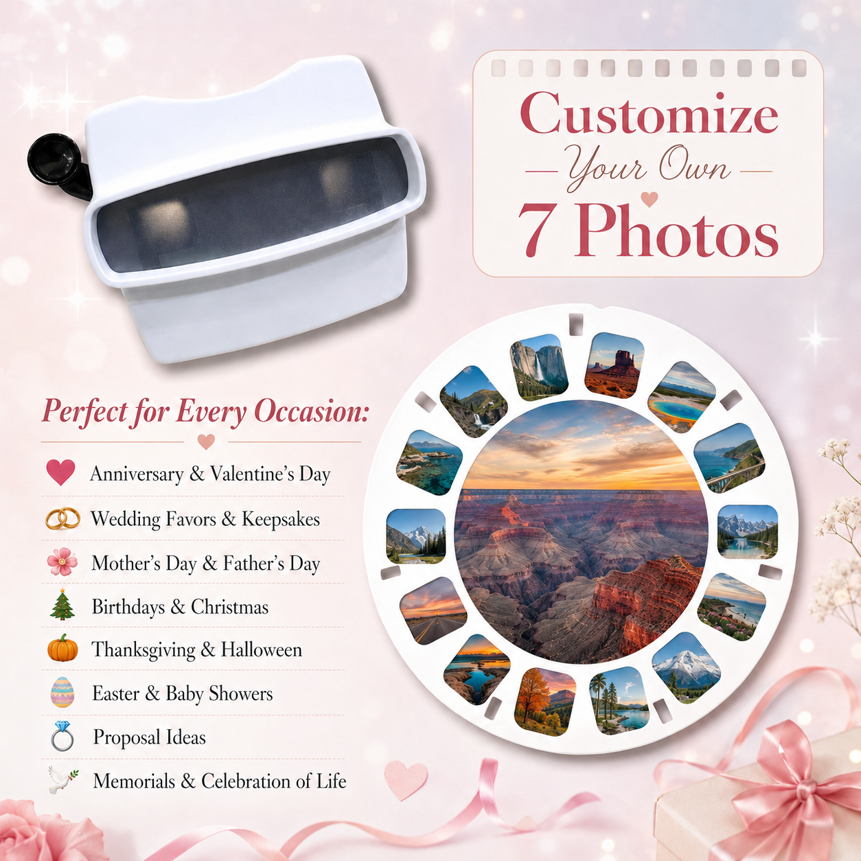 Custom Photo Reel Viewer – Personalized 7-Photo Memory Gift
