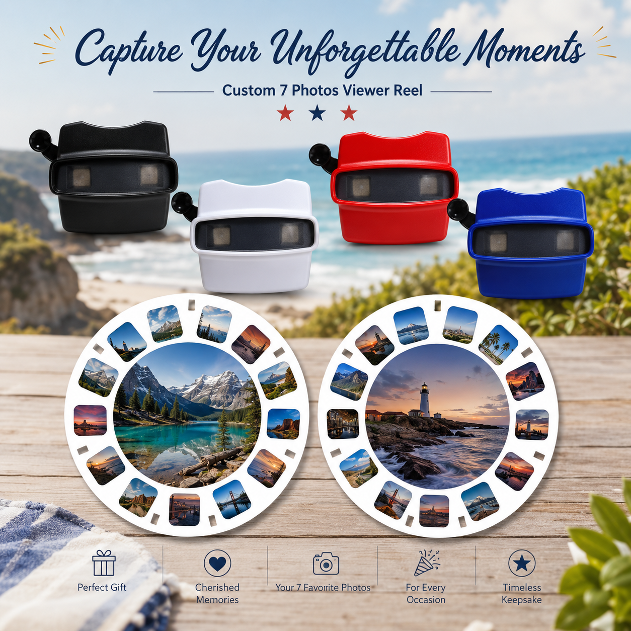 Custom Photo Reel Viewer – Personalized 7-Photo Memory Gift