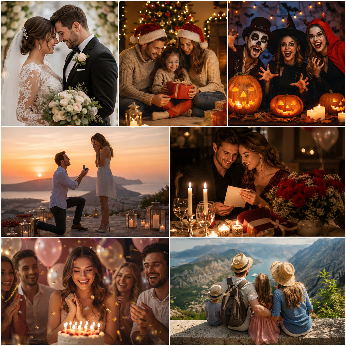 Wedding, holiday, proposal, birthday and family memories